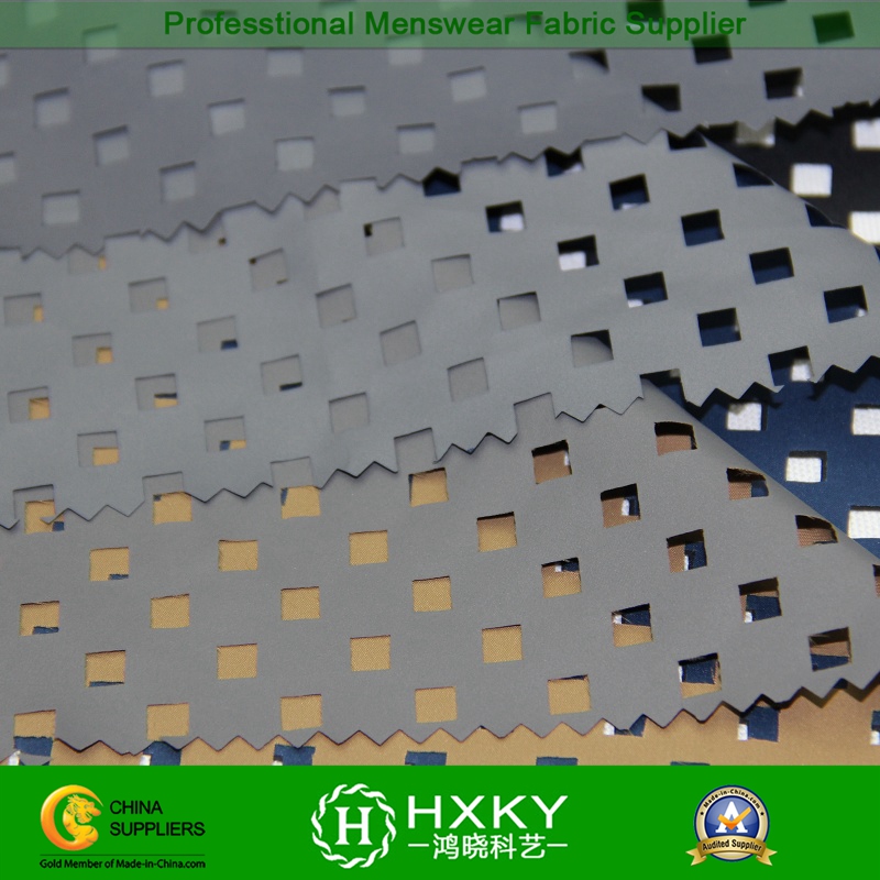 Coated Poly Pongee Fabric with Perforated Design