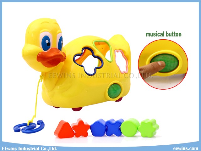 Musical Duck Toys with Education Blocks Toys