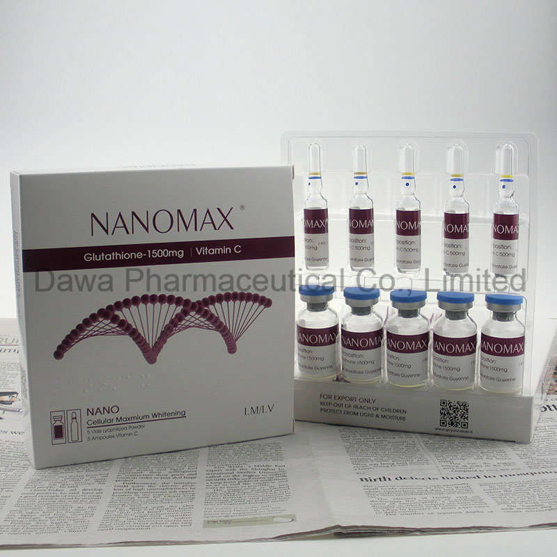 Nanomax Gsh Lyophilized Powder for Skin Care 600mg/900mg/1200mg/1500mg/1800mg/3000mg Glutathione Injection