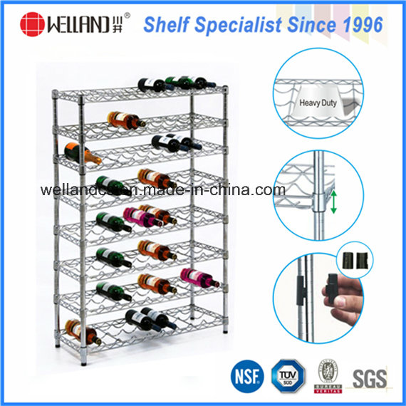 Adjustable Chrome Metal Wine Rack Shelf for Storage