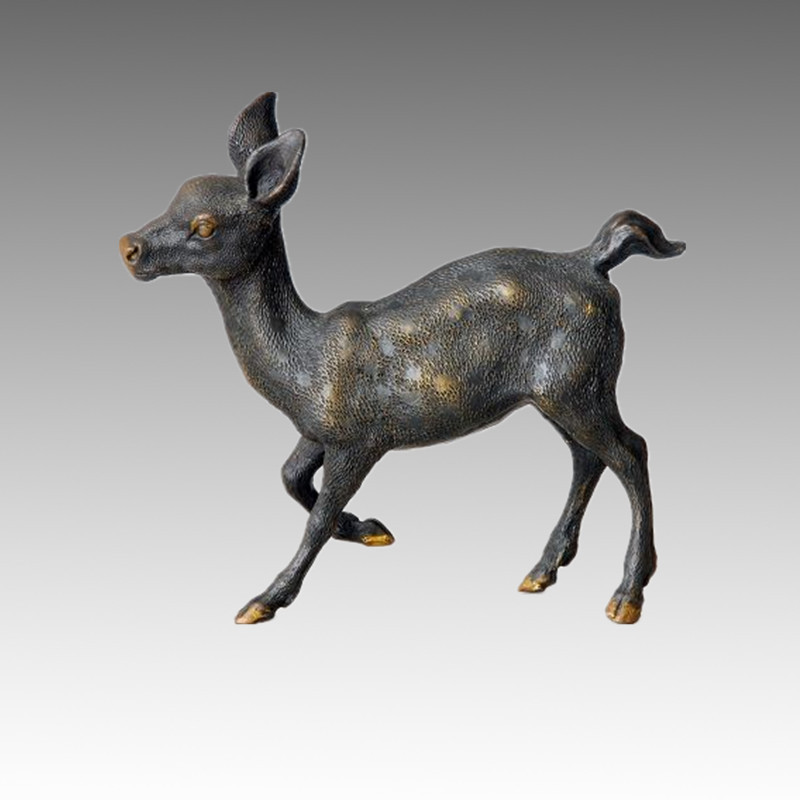 Animal Brass Statue Running Deer Bronze Sculpture Tpal-031