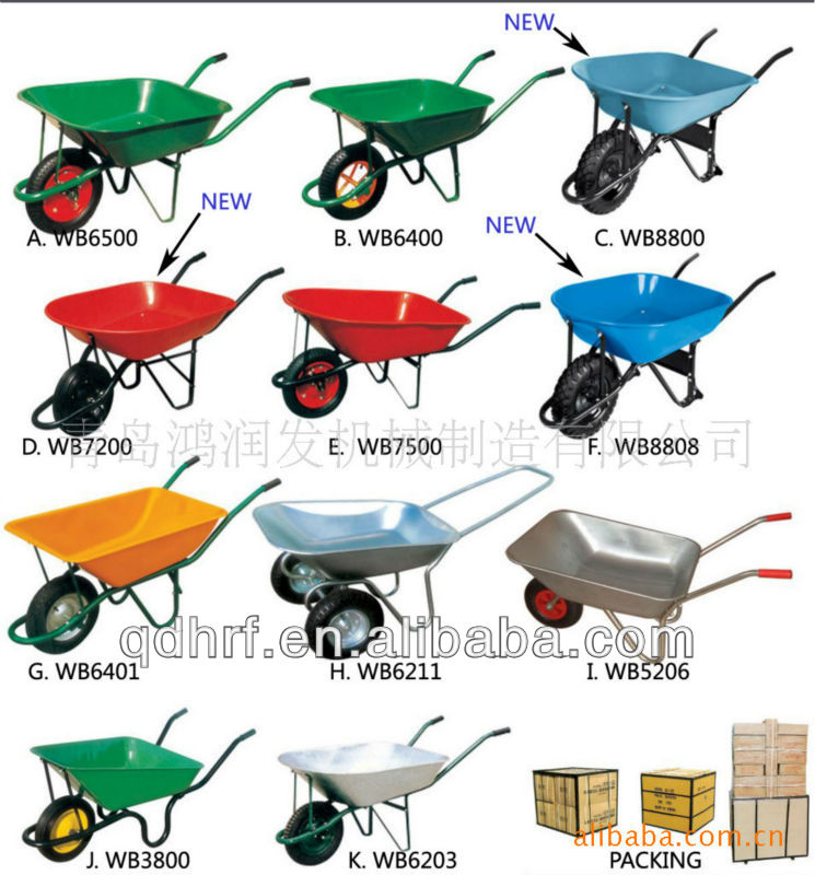 Lower Price Handle Wheel Barrow Cart with Solid Wheel Wb6400