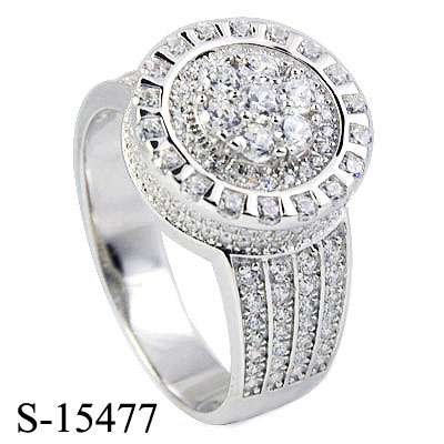 Hot-Selling 925 Sterling Silver Micro Setting CZ Men Ring with Big Stone in Ruby.