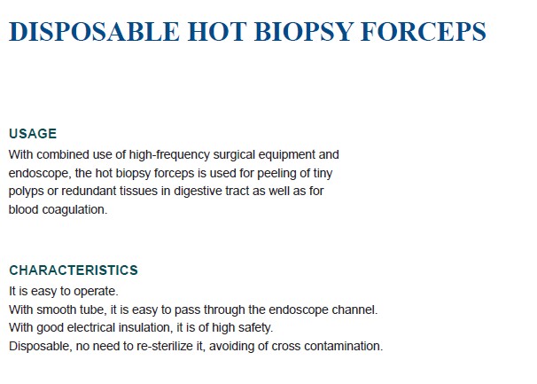 Endoscopy Accessories-Single-Use Hot Biopsy Forceps