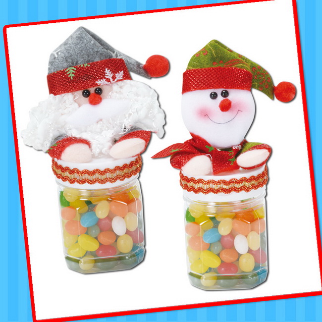 Christmas Container Candy Bottle with Fruit Candy