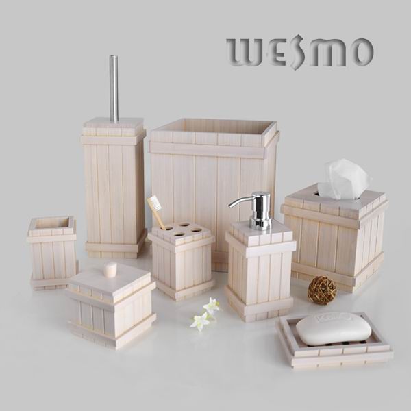 White Bamboo Bath Set Household Product (WBB0608B)