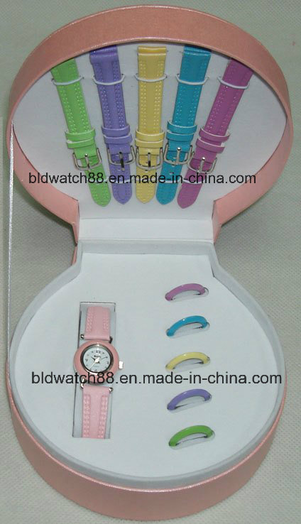 Promotion Watch Gift Sets with Changeable Straps and Rings