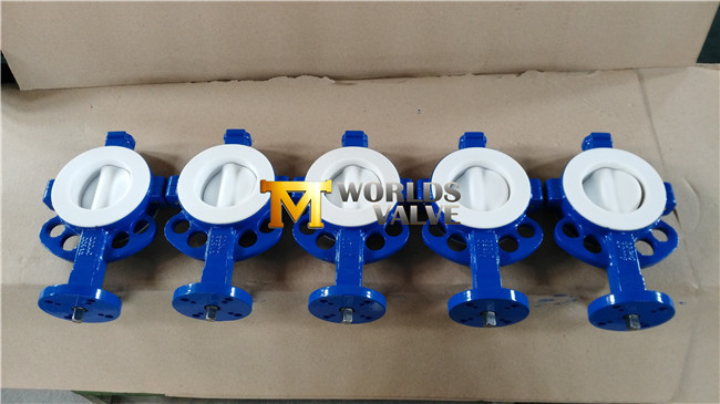 PTFE Coated Split Body Wafer Handle Butterfly Valve