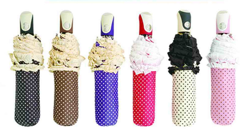 DOT Print&Skirt 3 Fold Auto Open Umbrellas (YS-3FA22083280R)