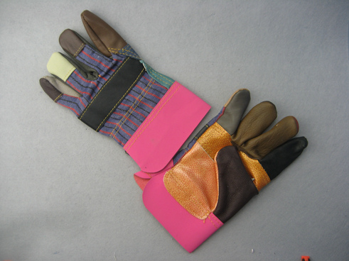 Rainbow Patched Palm Furniture Leather Work Glove-4007