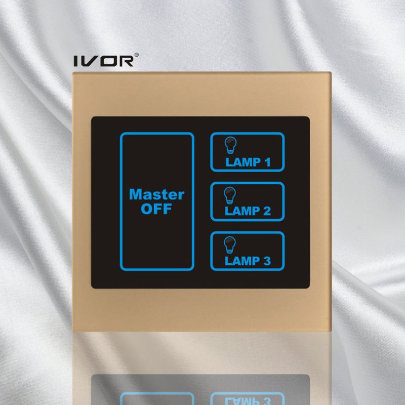 3 Gangs Lighting Touch Switch with Master Control Acrylic Frame (SK-LT100L3-M)