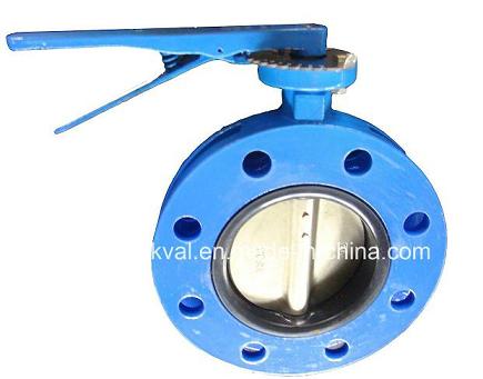 Double Flange Butterfly Valve ISO5752 S13 Vulcanized Seat Gear Operated