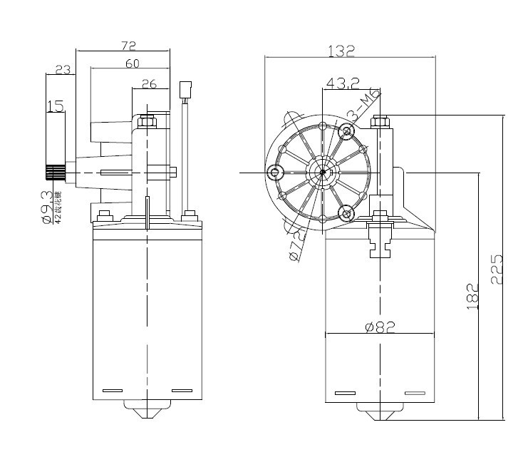 100W Windshield Wiper Motor for Bus