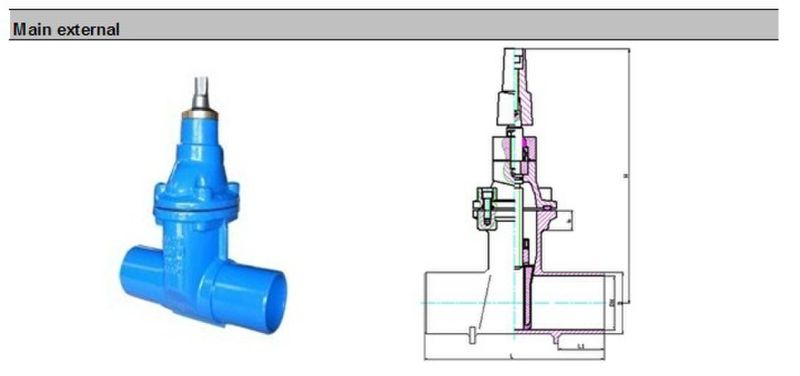 Wras Epoxy Coating Ductile Iron Spigot End Gate Valve