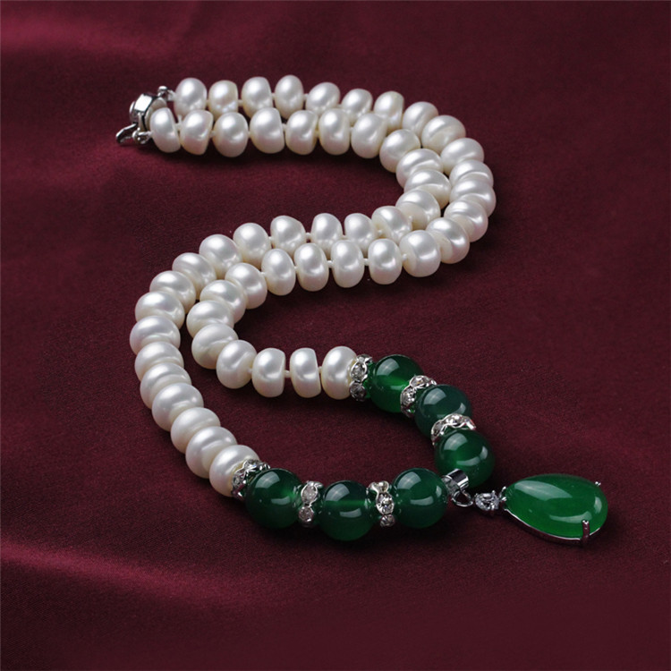 Snh Button Shape Nice Real Freshwater Pearl Jewelry Set