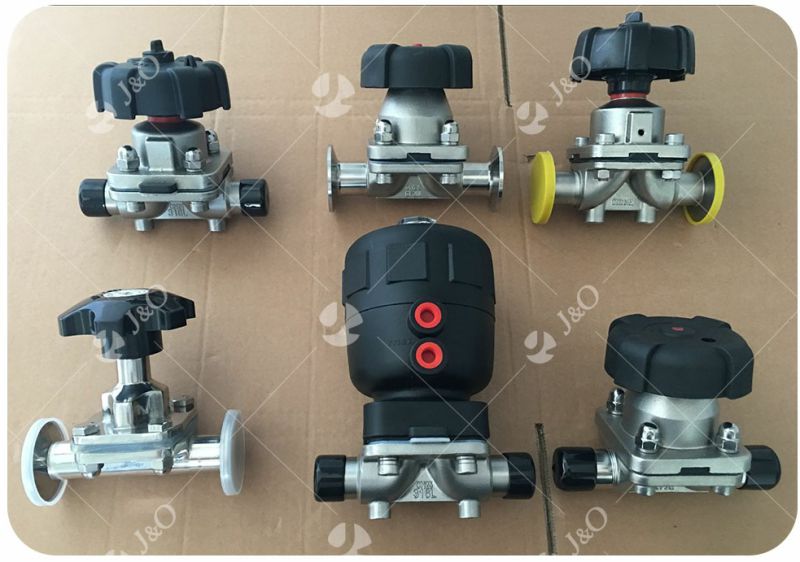 Sanitary Stainless Steel Pneumatic Through Way Diaphragm Valve