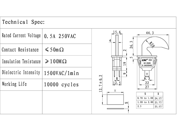 High Quality Refrigerator Door Light Switch