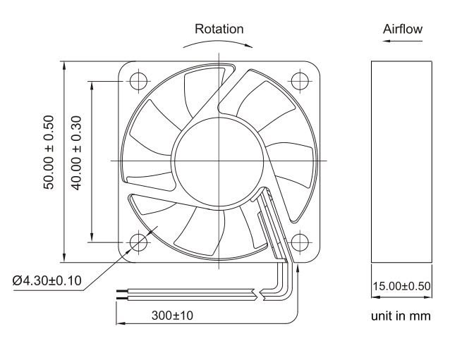 High Air Impedance Axial Fan DC5015 for High Temperature Environment