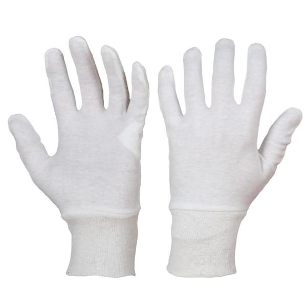 Bleached White Color Reversable Cotton Knit Wrist Glove