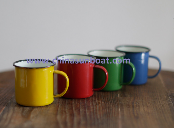 Sunboat Retro Enamel Milk Cup Coffee Cup Enamel Water Cup Tableware Kitchenware/ Kitchen Appliance