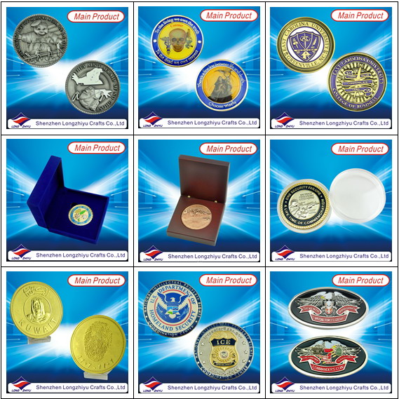 2013 New Custom Cheap Medallion Coin with Paper Box, Antique Coin Dealers, 3D Anniversary Antique Silver Coins Badge for Souvenir