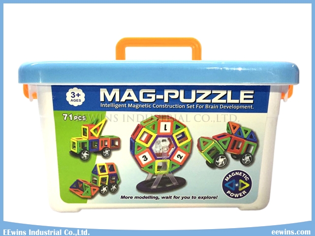 72PCS with Wheels Magnetic Puzzle Toys Wisdom DIY Educational Toys for Children