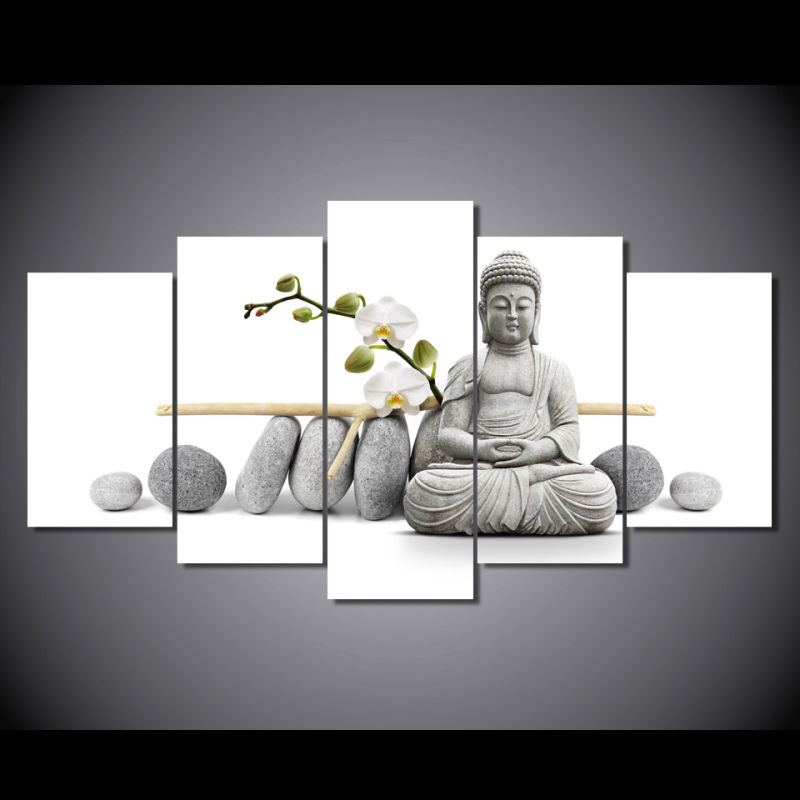 HD Printed Stone Buddha Painting Canvas Print Room Decor Print Poster Picture Canvas Mc-053