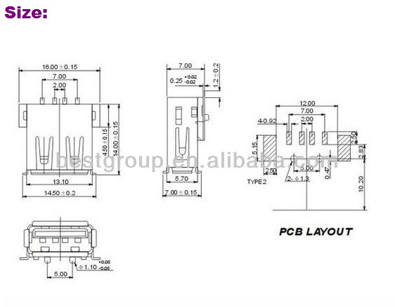 Terminal Mini USB Connector RJ45 USB Connectors Waterproof USB Connector (FBELE)