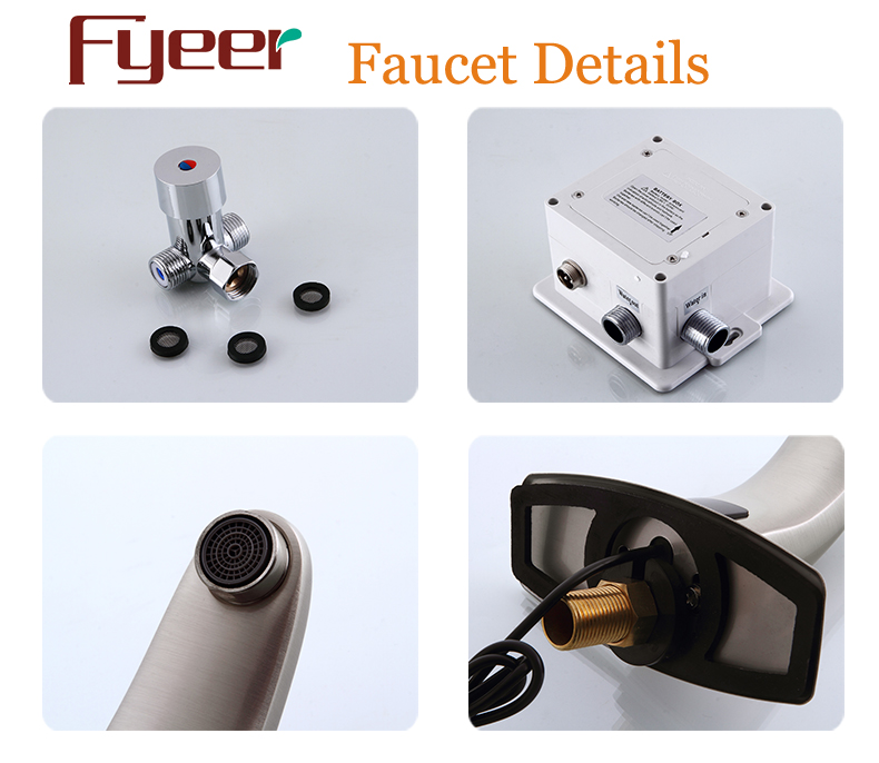 Fyeer Nickle Brushed Washbasin Sensor Tap