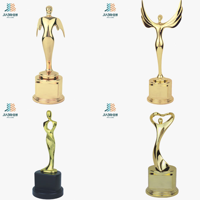 Promotional Gift Gold Custom Enamel Star Logo Metal Oscar Crystal Trophy in Stock