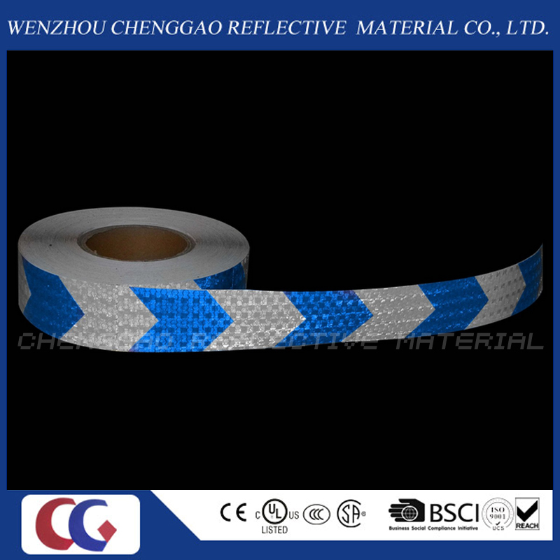 High Quality Blue and White Arrow Reflective Warning Tape (C3500-AW)
