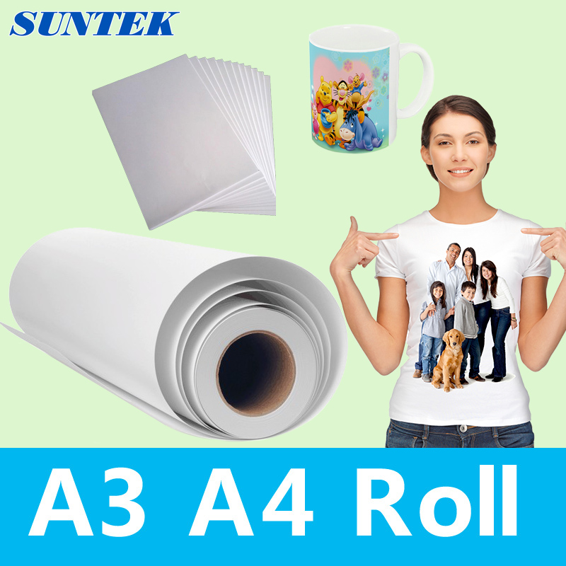 A3 A4 Roll Sublimation Paper for Mugs, Polyester T-Shirt Papel Transfer PARA Sublimacao