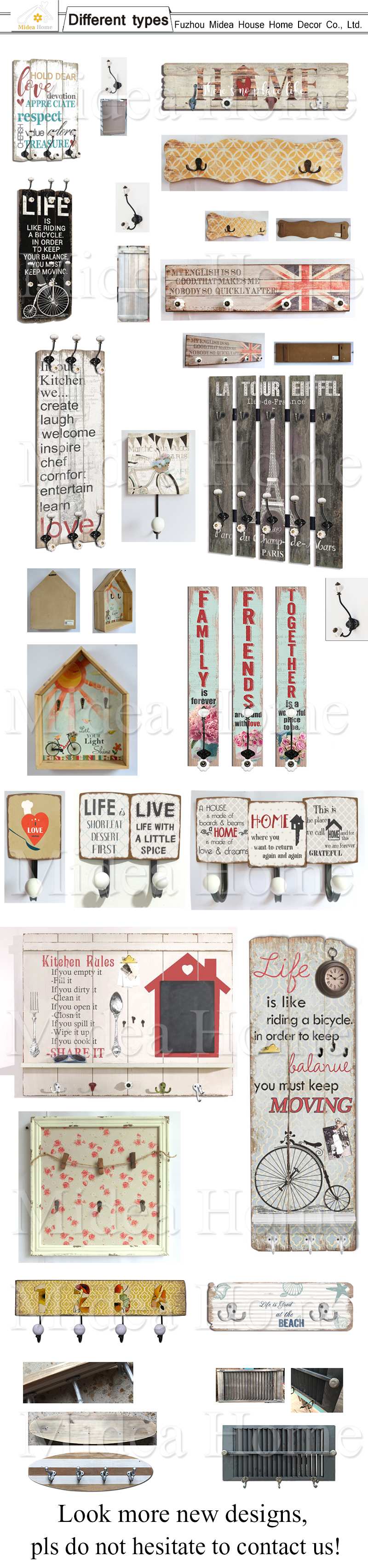 Distressed Hanging Wooden Key Rack