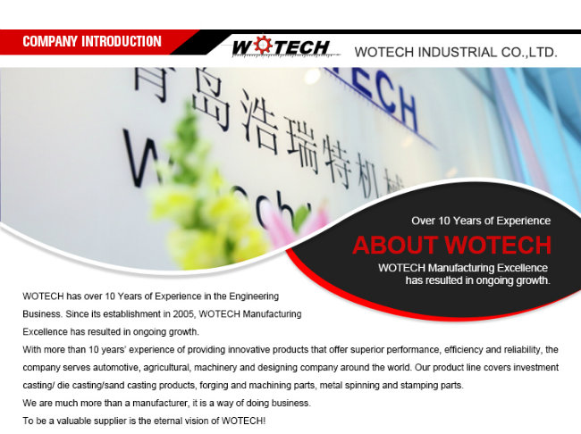 Wotech Spare Casting Parts of Ts16949 Certificate