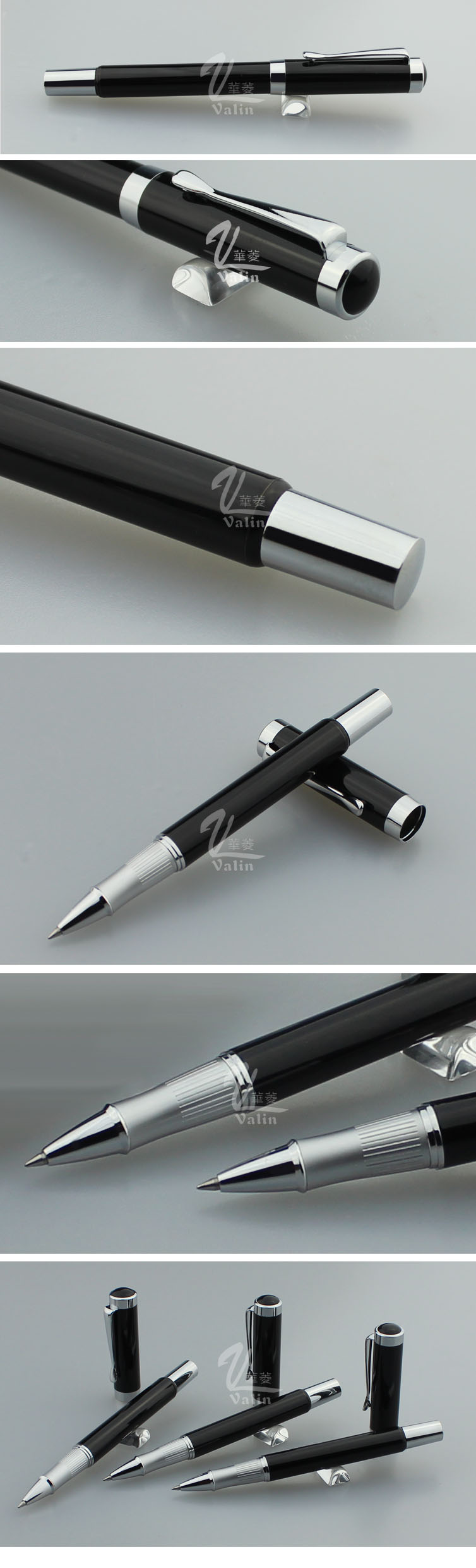 High-End Wholesale Engarve Metal Pen Black Roller Pen for Business