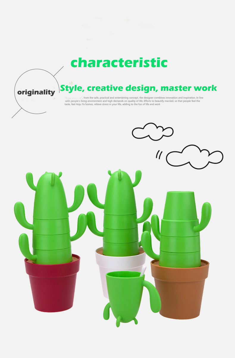 PLA Biodegradable Compostable Cactus Cups Set Mug Artistic Products