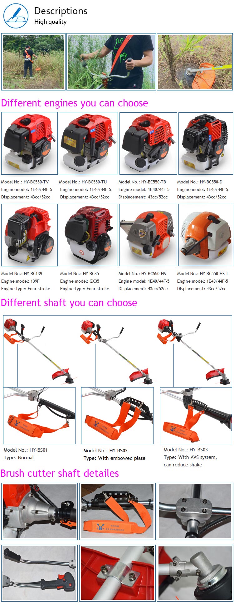 Factory Directly Selling Brush Cutter