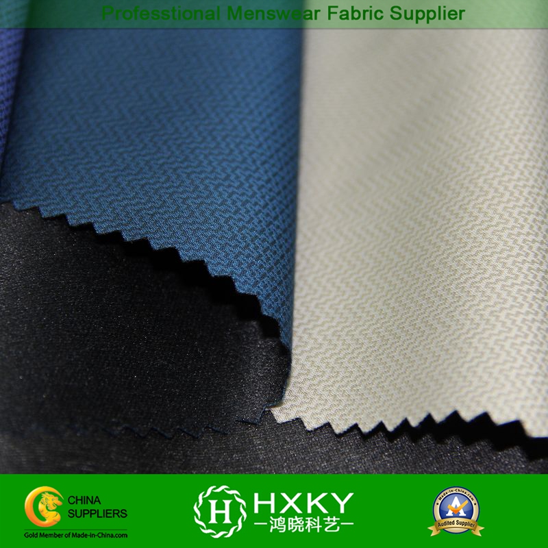 Wave Pattern Jacquard Polyester Compound Fabric for Jacket