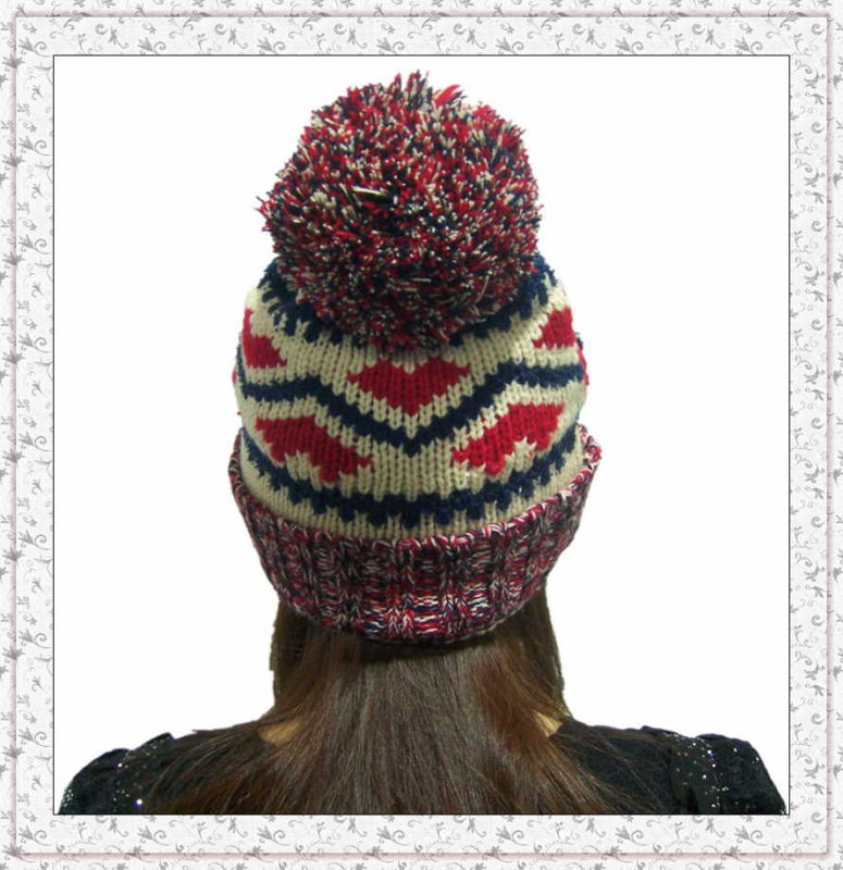 Weave Knitted Beanie Hat with Fleece Inside Winter Hat for Girls (1-3469)