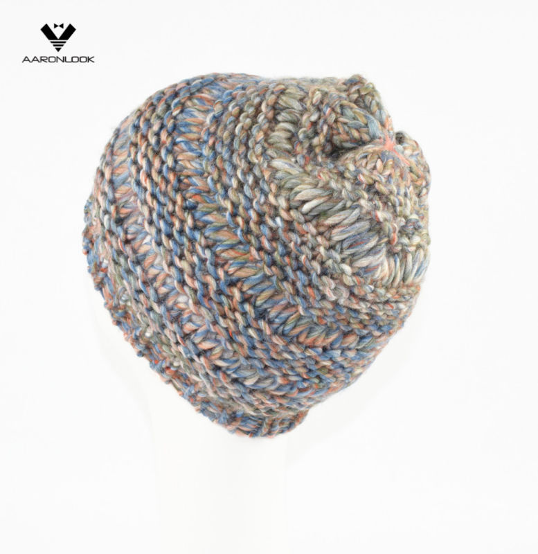 Trendy Multicolor Space Dye Iceland Yarn Jacquard Hat