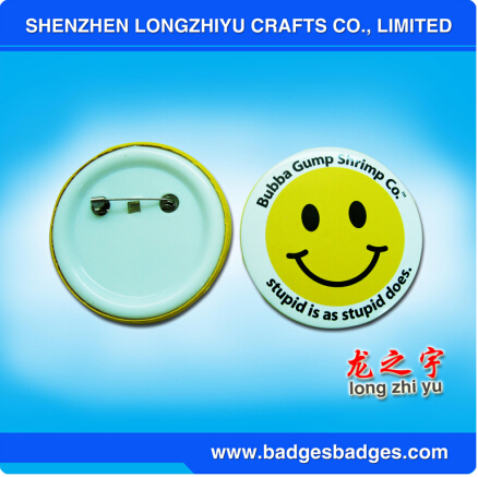 Smile Face Button Pins Tinplate Badge with Custom Design Available