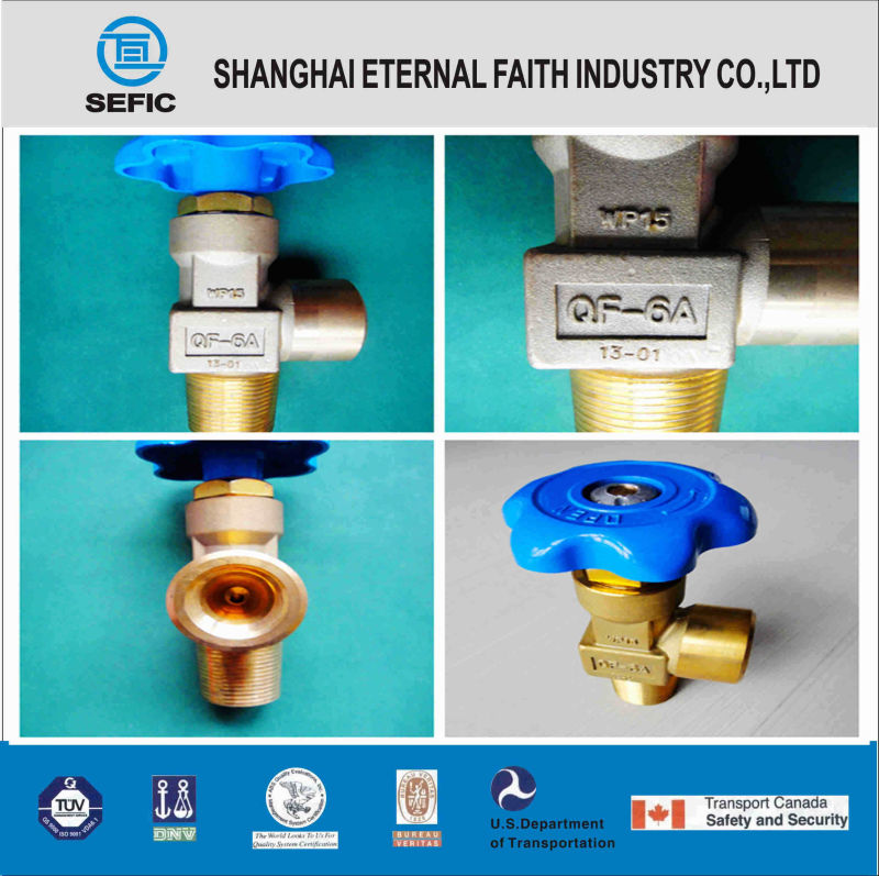 Brass Oxygen Hydrogen Helium Argon Gas Cylinder Valve (QF/CGA)