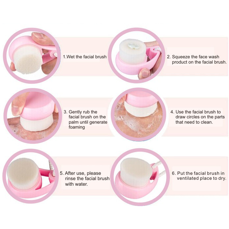 Lovely Design Apple Shape Beauty Face Skin Cleansing Brush Facial Brush