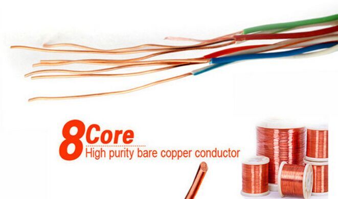 4X0.5mm Copper, 0.9mmpe, 5.3mm Grey PVC Indoor FTP Cat5e Cable