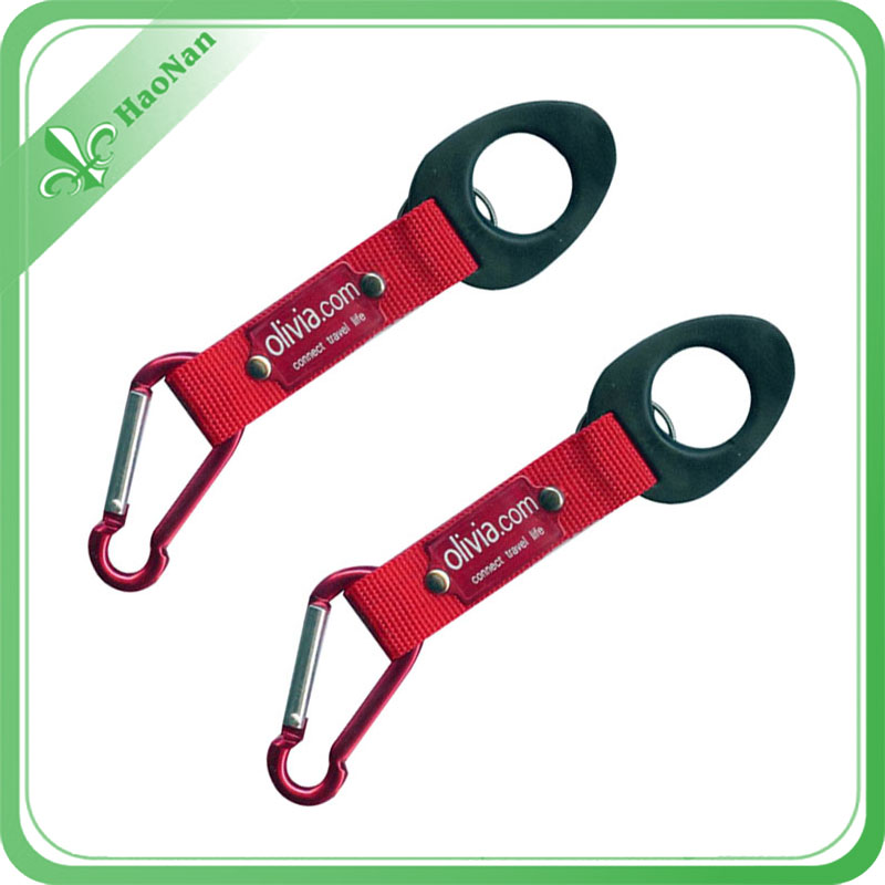 Promotional Cheap Carabiner Metal Keyring with Belt