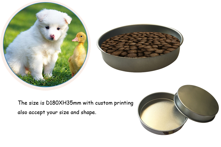 Round Shape Metal Pet Dog Food Box Wholesale Custom Printing