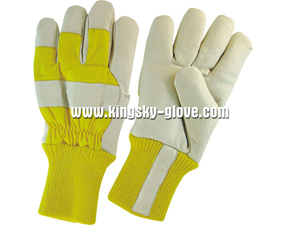 Cow Grain Acrylic Pile Lined Winter Work Glove