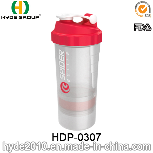 500ml BPA Free Protein Shaker Bottle, Plastic Powder Shaker Bottle (HDP-0307)