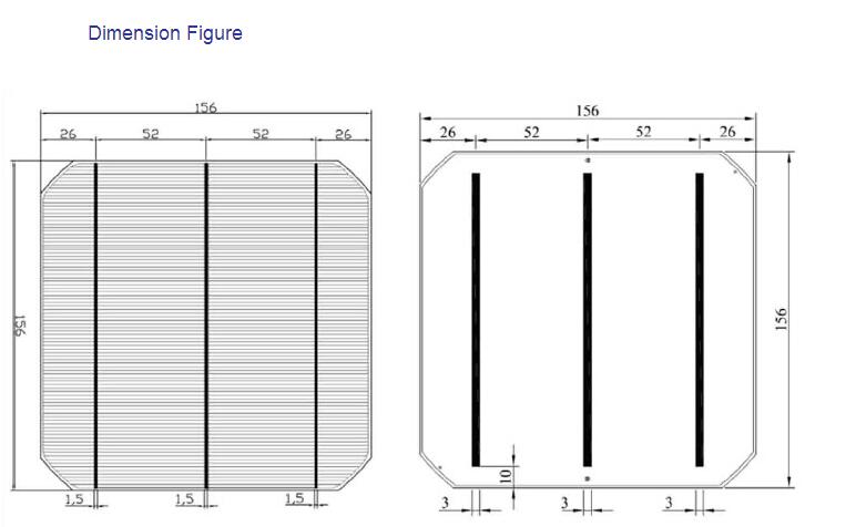 156mm Mono Solar Cells 3bb/4bb From 17%-19.2%