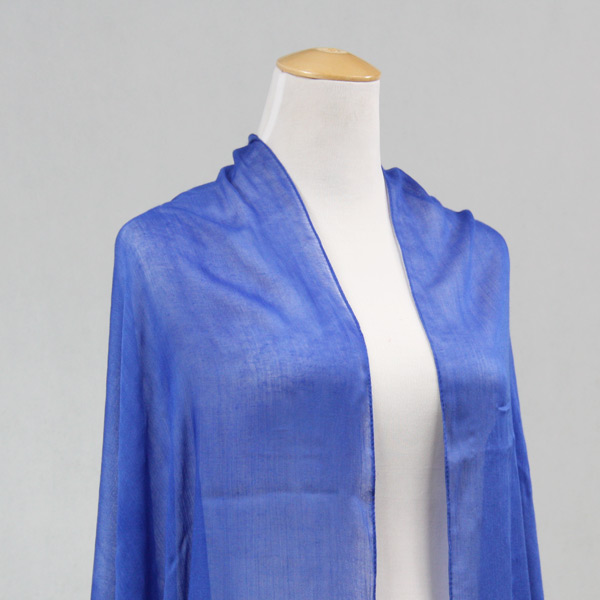 Blue Viscose Long Scarf for Women